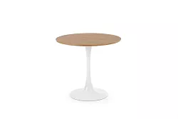 Kulatý jídelní stůl Sting 80x73cm - Bílá/dub zlatý