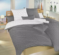 Bavlněné povlečení 140x200 + 70x90 - bílá/šedá DUO