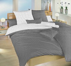 Bavlněné povlečení 140x200 + 70x90 - bílá/šedá DUO