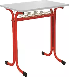 Školní jednomístná lavice s košíkem - v. 82 cm - Zelená/Bílá