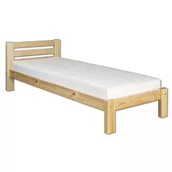 Postel z masivní borovice, jednolůžko 80x200cm - Ořech