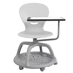 Židle NEWS 3.0 s otočnou základnou a psací podložkou - Bílá