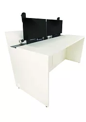 Moderní dvoumístný žákovský stůl do počítačových a jazykových učeben