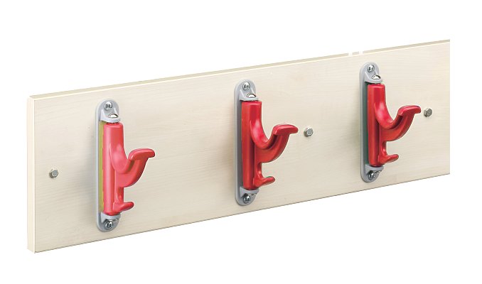 3 místný nástěnný otočný háček na oděvy - Červená