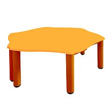 Stůl hexagonálního tvaru pro 6 osob - v. 46 až 52 cm - Oranžová