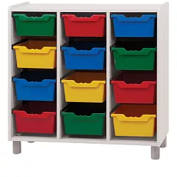 Úložný prostor s dvanácti barevnými koši/přihrádkami - Bílá