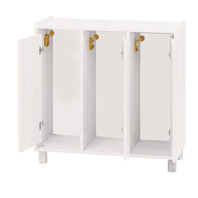 Úložný prostor se třemi oddělenými přihrádkami na šaty - Bílá