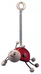 Figurka beruška na pružince z masivní borovice výška 13cm