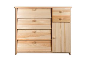 Botník s výklopnými zásuvkami z masivní borovice 90x40x80cm - Borovice