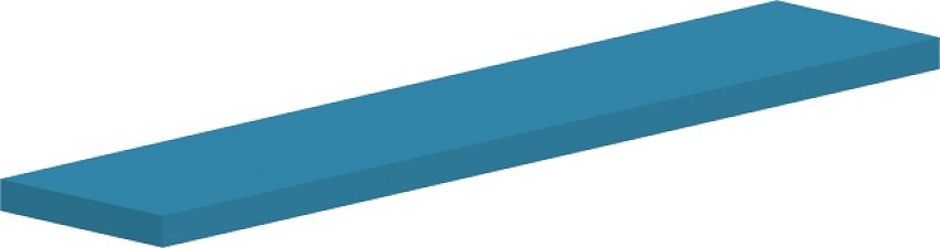 Police rovná 120x25x3,6cm - Marmara blue