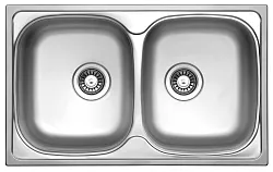 Nerezový dvoudřez 78x48 cm