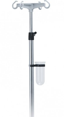 Infúzní stojan s plastovými háčky, chromovaný