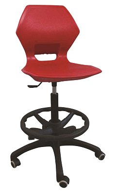 Židle DIAMOND s 5ti hvězdovou otočnou základnou - v. 35 až 46 cm - Červená