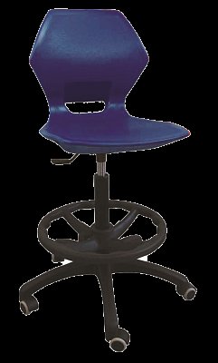 Židle DIAMOND s 5ti hvězdovou otočnou základnou - v. 35 až 46 cm - Modrá