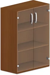 Skříň policová, prosklená dvířka 80x42x110cm - Wenge