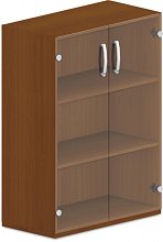 Skříň policová, prosklená dvířka 80x42x110cm - Wenge