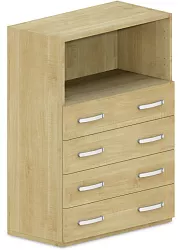 Skříň policová, zásuvky/niky 80x42x110cm - Šedá