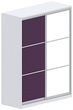 Šatní skříň s posuv. dveřmi, zrcadlo 160x62x205cm - Brilliant white