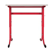 Školní stůl TITAN PLUS jednomístný bez košíku - v. 59 až 82 cm - Červená/Bílá