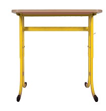 Školní stůl TITAN PLUS jednomístný bez košíku - v. 59 až 82 cm - Žlutá/Buk 13