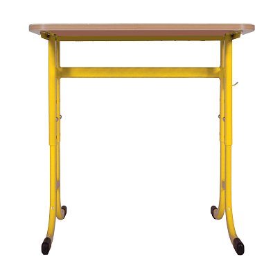 Školní stůl TITAN PLUS jednomístný bez košíku - v. 59 až 82 cm - Žlutá/Buk 13