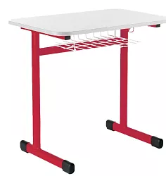 Školní stůl TITAN jednomístný s košíkem - v. 64 cm - Modrá/Buk 13