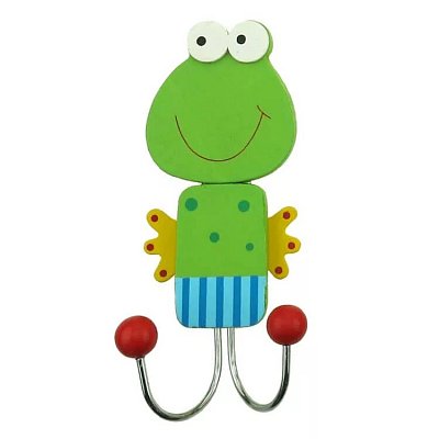 Dřevěný dětský věšák - Žabička