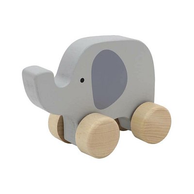 Dřevěný slon na kolečkách