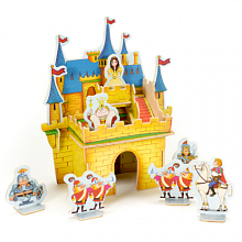 Dřevěné 3D puzzle -Hrad barevný