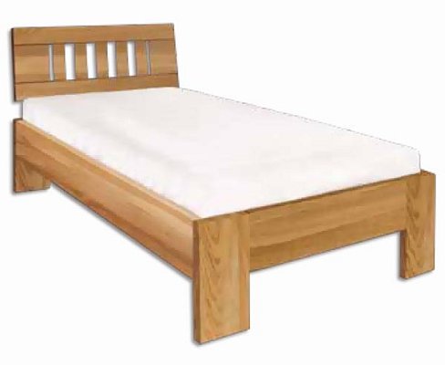 Postel z masivního dubu jednolůžko 90x200cm - Dub-přírodní