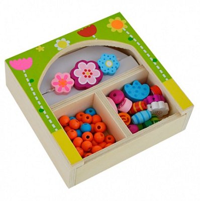 Dřevěné korálky na navlékání