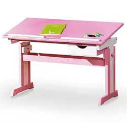 Psací stůl rostoucí a polohovatelný 109x55x62-88 cm - Růžová