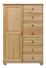 Komoda kombinovaná z masivní borovice 90x42x138cm - Borovice