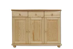 Komoda kombinovaná z masivní borovice 125x42x92cm - Šedá