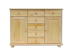 Komoda kombinovaná z masivní borovice 125x42x92cm - Borovice