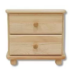 Noční stolek z masivní borovice 42x33x41cm - Šedá