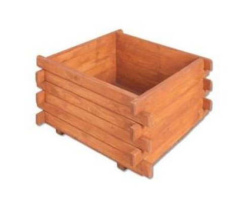 Květináč čtvercový z masivního smrkového dřeva 25x25x28cm - Týk