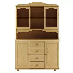Vitrína z masivní borovice 118x47x190cm - Dub