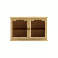 Vitrína z masivní borovice 90x30x60cm cm - Šedá