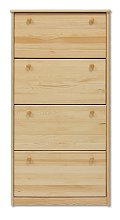 Botník s výklopnými zásuvkami z masivní borovice 72x29x150cm - Borovice