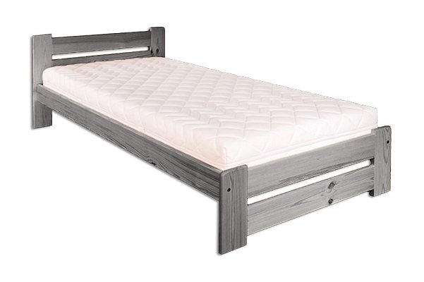 Postel z masivní borovice, jednolůžko 100x200cm - Šedá