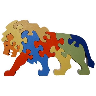 Dřevěné puzzle - Lev
