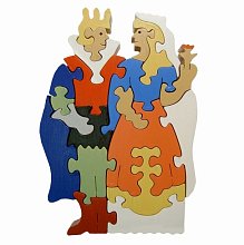 Dřevěné puzzle - Královský pár
