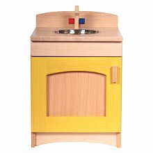 Dřevěná kuchyňka II - Skřínka s dřezem žlutá