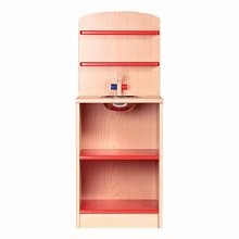 Dřevěná kuchyňka I - Vysoká skřínka s dřezem červená