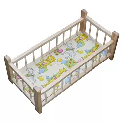 Dřevěná postýlka pro panenku přírodní (60 cm)