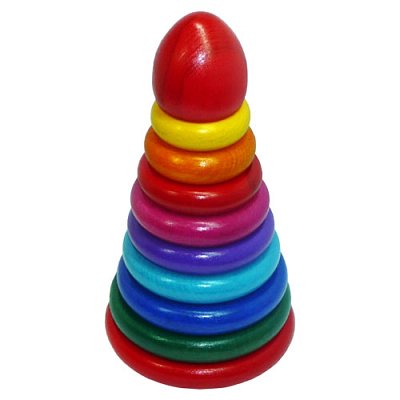 Dřevěná skládačka - Kroužky (19 cm)