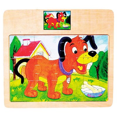 Dřevěné puzzle - Pejsek (12 dílků)