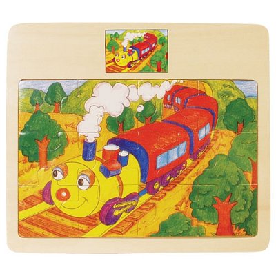 Dřevěné puzzle - Vláček (12 dílků)