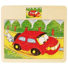 Dřevěné puzzle - Autíčko (12 dílků)